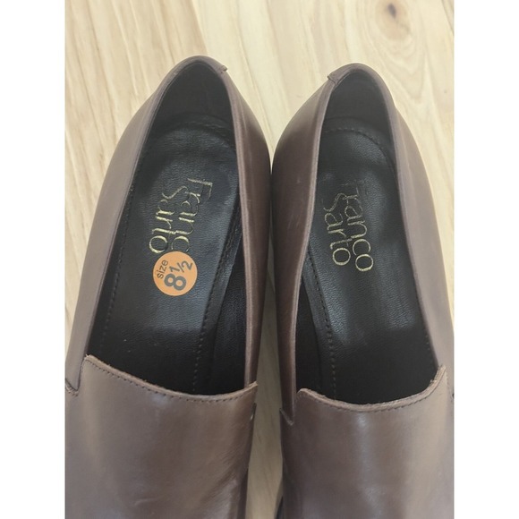 Franco Sarto Bocca Block Heel Loafers In Brown Size 8.5M - Picture 7 of 9